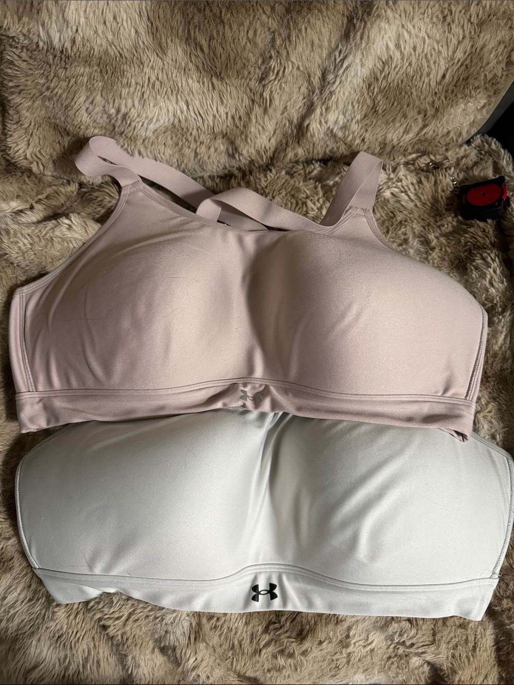 Under Armour Pink and White Sports Bra Set - high Support Duo